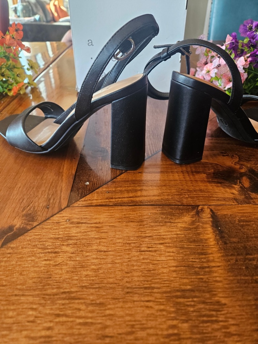 A New Day Black Strappy Block Heels - Picture 8 of 9